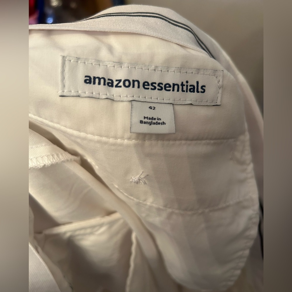 Amazon Essentials Men's White Flat Front Shorts - image 3